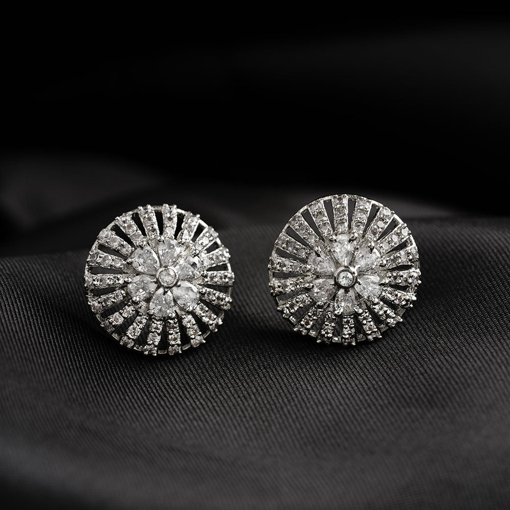Seluneva- Stone Studded Zirconia Stud Earrings