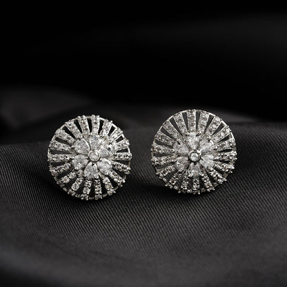 Seluneva- Stone Studded Zirconia Stud Earrings