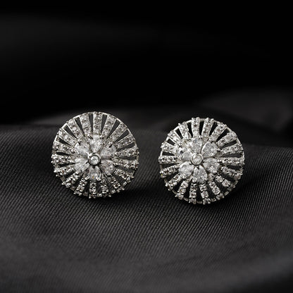 Seluneva- Stone Studded Zirconia Stud Earrings