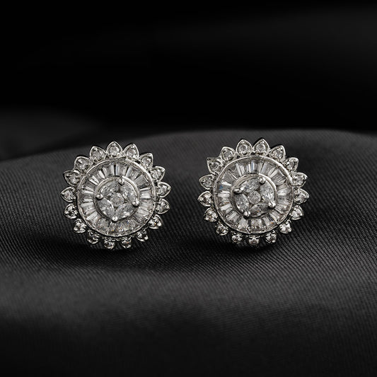 Stariva- Stone Studded Zirconia Stud Earrings