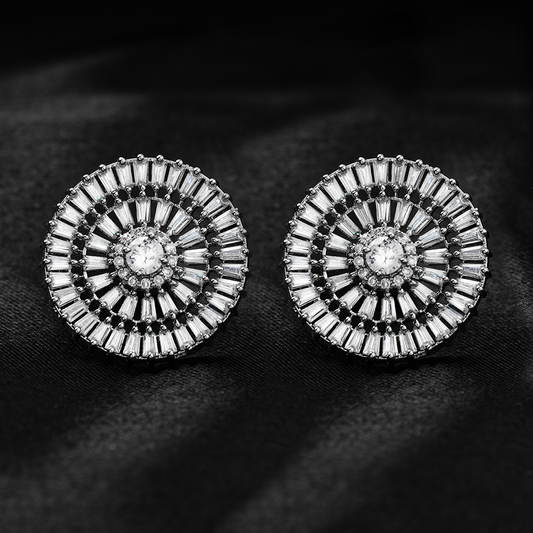 Lunaline- Stone Studded Zirconia Stud Earrings
