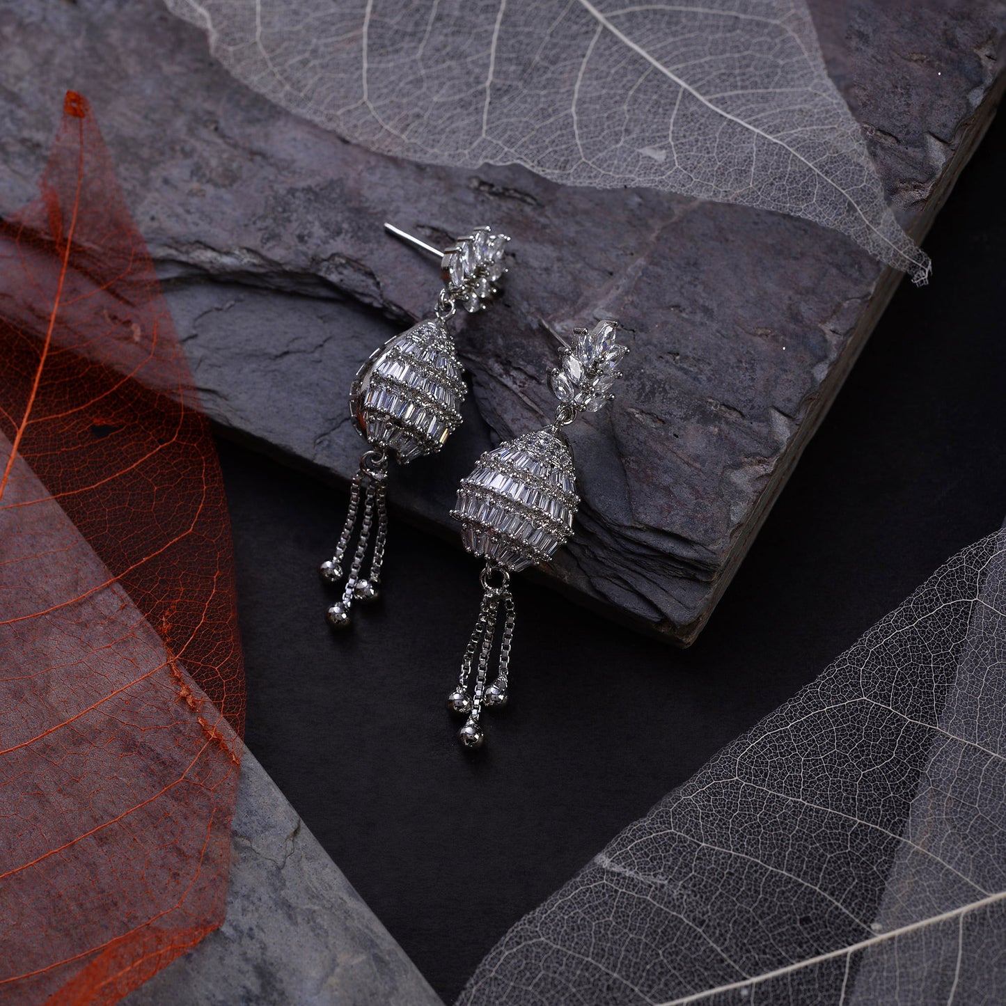 Stellune- Stone Studded Zirconia Dangler Earrings