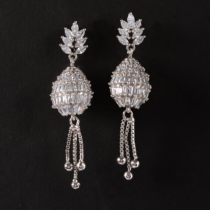 Stellune- Stone Studded Zirconia Dangler Earrings