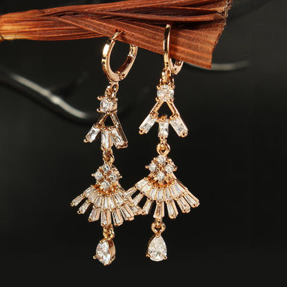 Starlettea- Stone Studded Zirconia Dangler Earrings