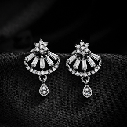 Asterina- Stone Studded Zirconia Stud Earrings