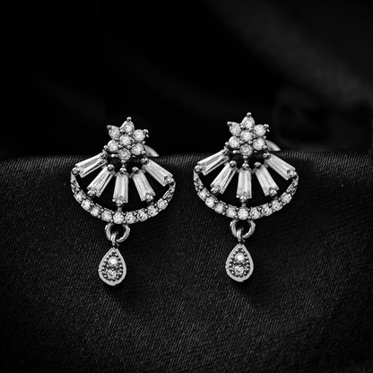 Asterina- Stone Studded Zirconia Stud Earrings