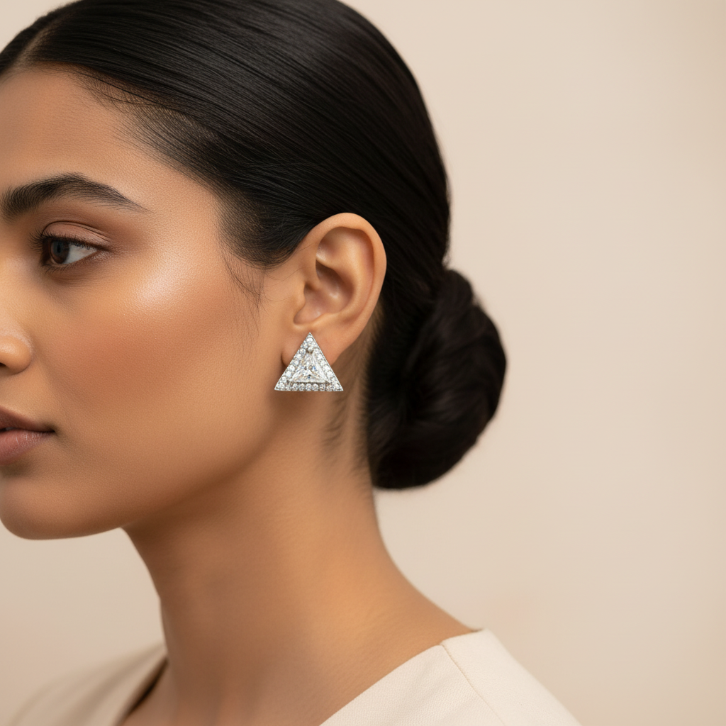 Lunissea- Stone Studded Zirconia Stud Earrings