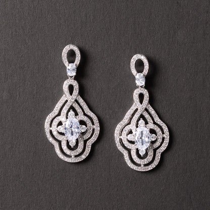 Luminya- Stone Studded Zirconia Stud Earringsf