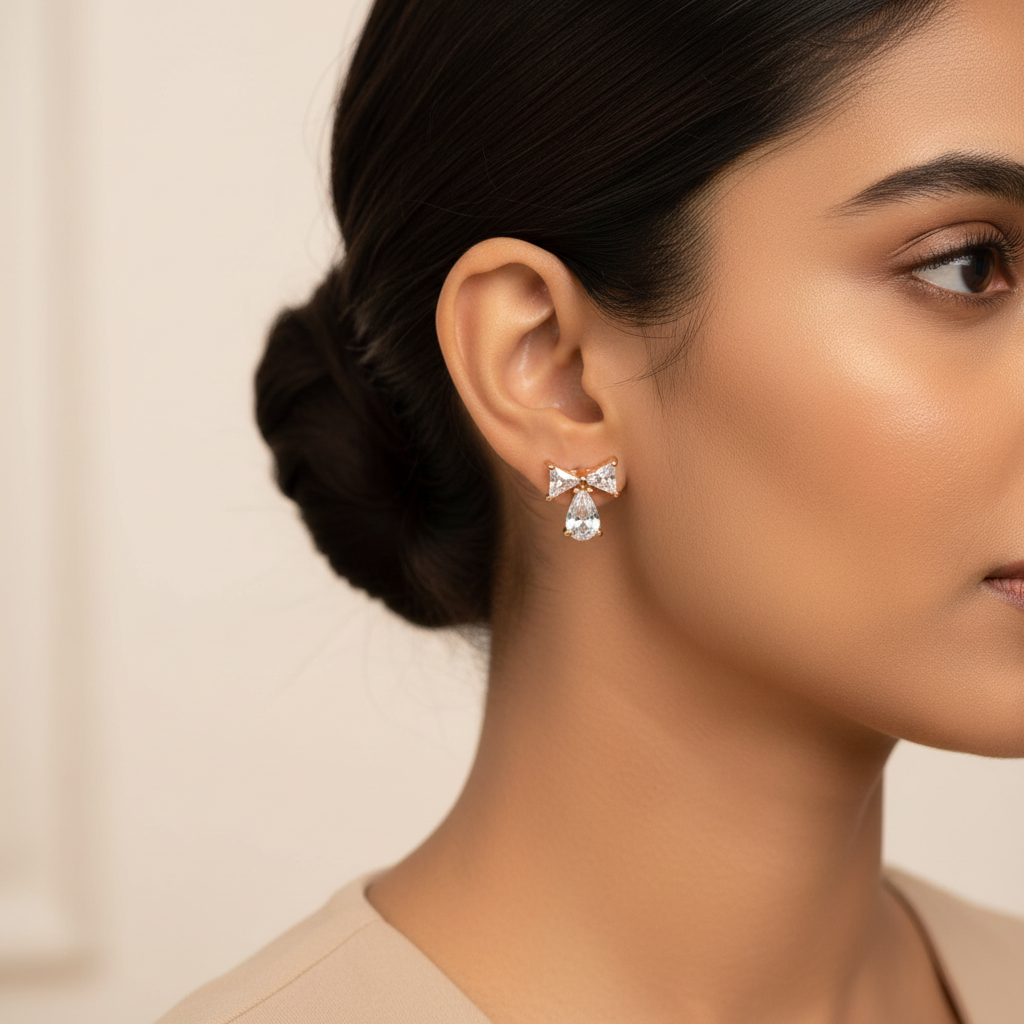 Asterellea- Stone Studded Zirconia Stud Earrings