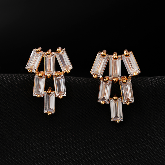 Starlisse- Stone Studded Zirconia Stud Earrings