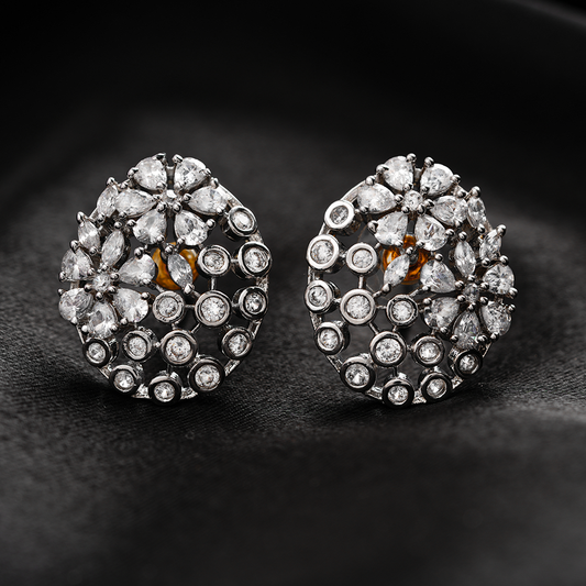 Starena- Stone Studded Zirconia Stud Earrings