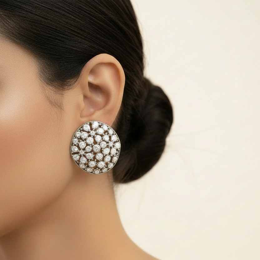 Starena- Stone Studded Zirconia Stud Earrings