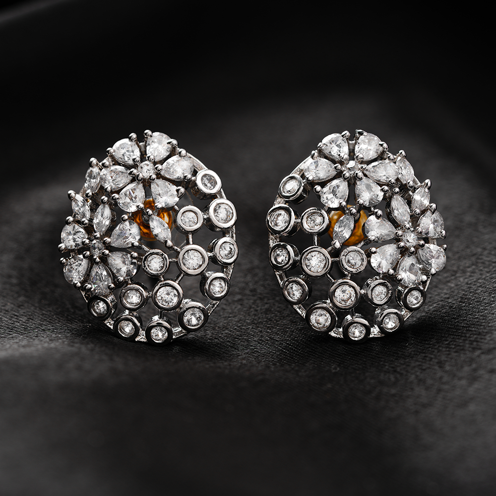 Starena- Stone Studded Zirconia Stud Earrings