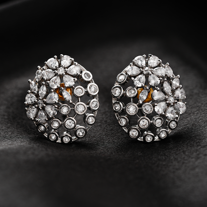 Starena- Stone Studded Zirconia Stud Earrings
