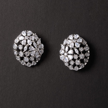 Starena- Stone Studded Zirconia Stud Earrings