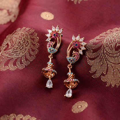 Stellavia- Stone Studded Zirconia Dangler Earrings