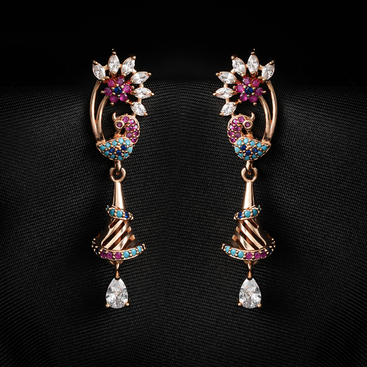 Stellavia- Stone Studded Zirconia Dangler Earrings