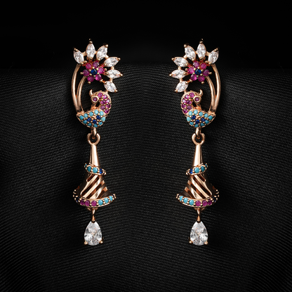 Stellavia- Stone Studded Zirconia Dangler Earrings