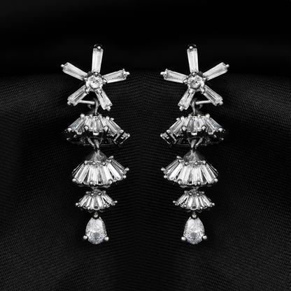 Elestelle- Stone Studded Zirconia Dangler Earrings
