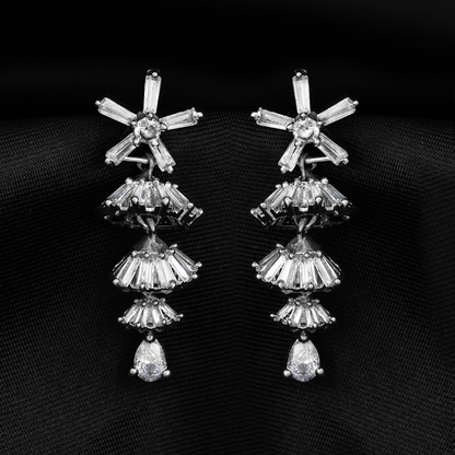Elestelle- Stone Studded Zirconia Dangler Earrings