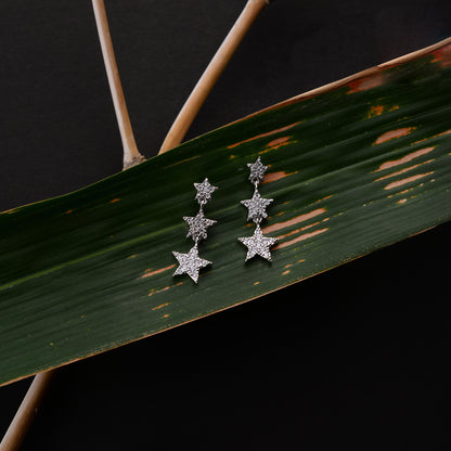 Lumisielle- Stone Studded Zirconia Dangler Earrings