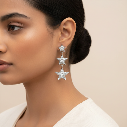 Lumisielle- Stone Studded Zirconia Dangler Earrings