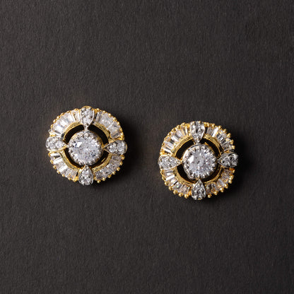 Starina Bloom- Stone Studded Zirconia Stud Earrings