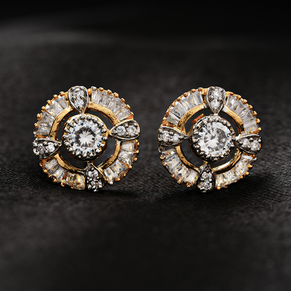 Starina Bloom- Stone Studded Zirconia Stud Earrings