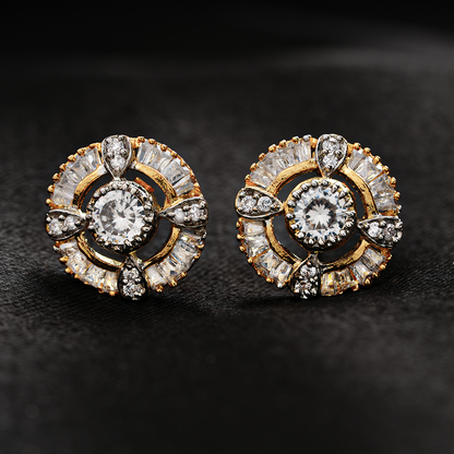 Starina Bloom- Stone Studded Zirconia Stud Earrings