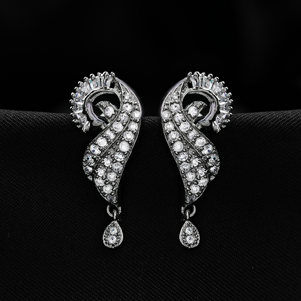 Starivelle- Stone Studded Zirconia Stud Earrings