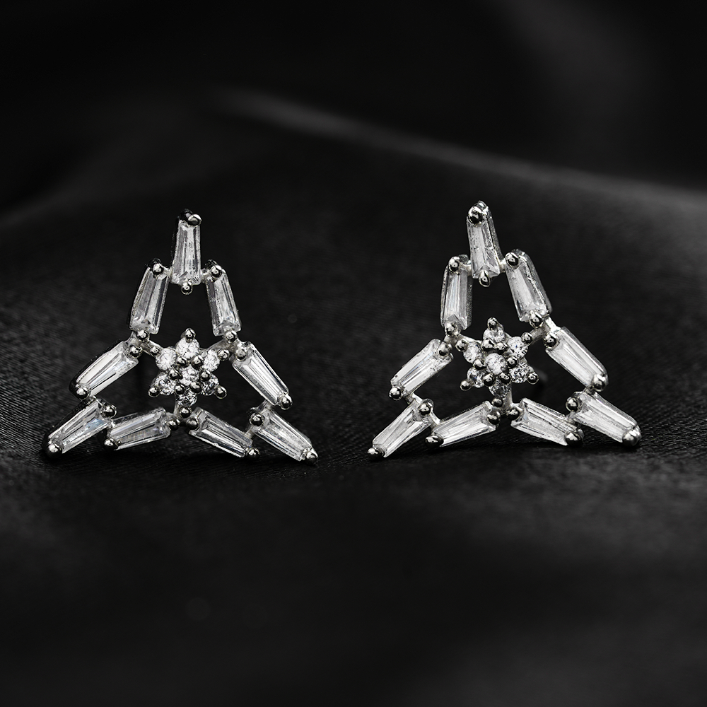 Starlissea- Stone Studded Zirconia Stud Earrings