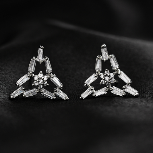 Starlissea- Stone Studded Zirconia Stud Earrings