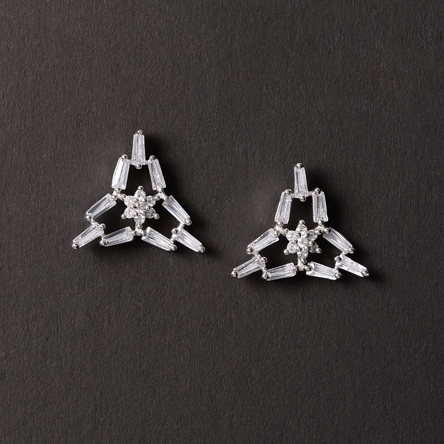 Starlissea- Stone Studded Zirconia Stud Earrings