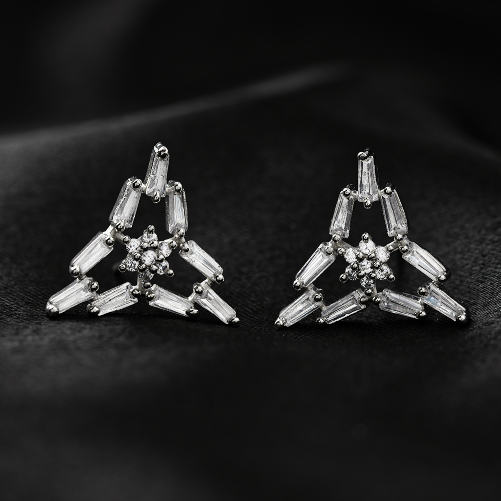 Starlissea- Stone Studded Zirconia Stud Earrings