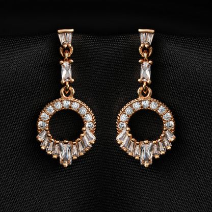 Astranova- Stone Studded Zirconia Dangler Earrings