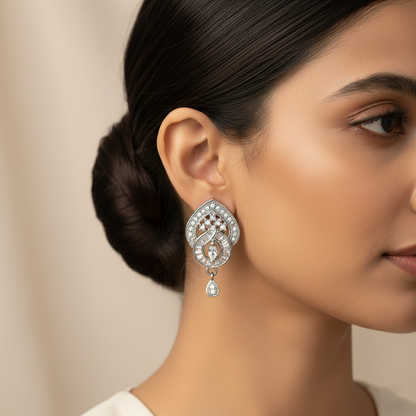 Astrylia- Stone Studded Zirconia Stud Earrings