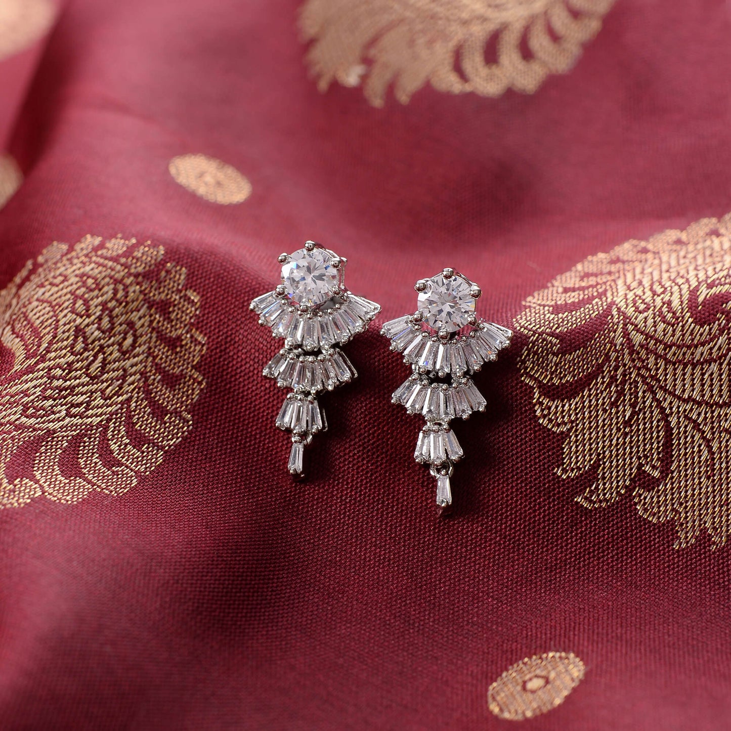 Nebulisse- Stone Studded Zirconia Stud Earrings