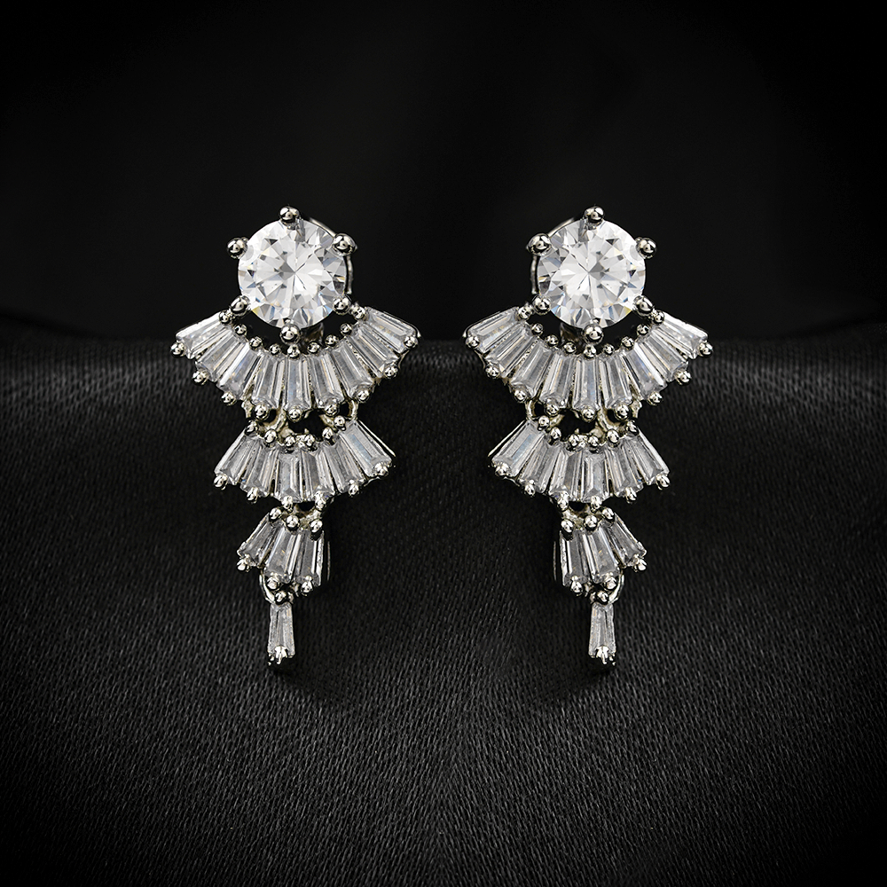 Nebulisse- Stone Studded Zirconia Stud Earrings