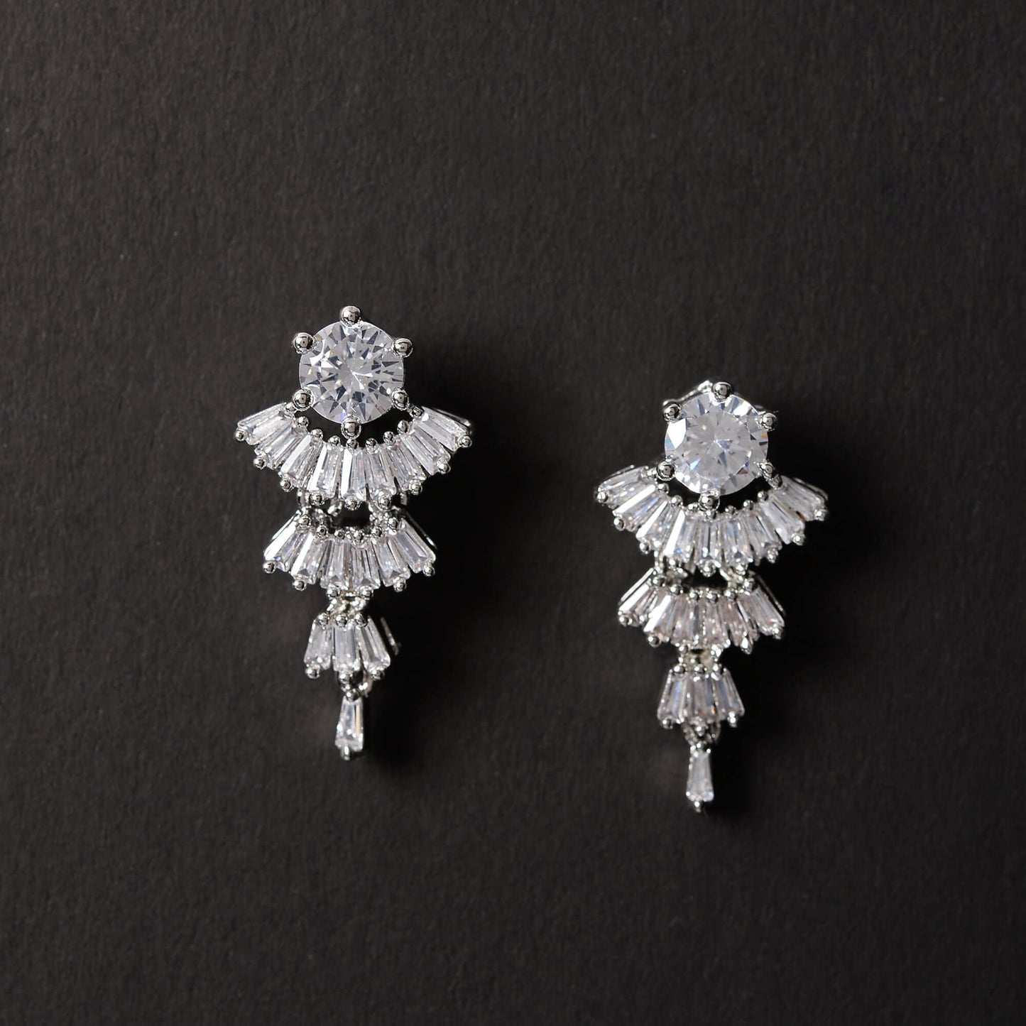 Nebulisse- Stone Studded Zirconia Stud Earrings