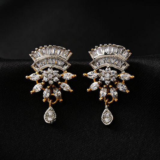 Cosmielle- Stone Studded Zirconia Stud Earrings