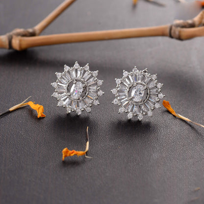 Cosmara- Stone Studded Zirconia Stud Earrings