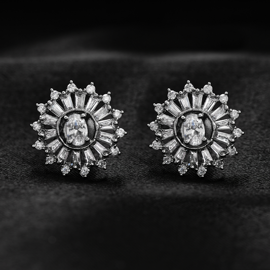 Cosmara- Stone Studded Zirconia Stud Earrings