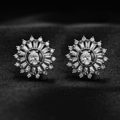 Cosmara- Stone Studded Zirconia Stud Earrings