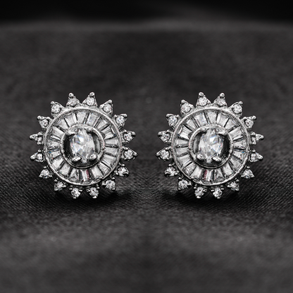 Cosmara- Stone Studded Zirconia Stud Earrings