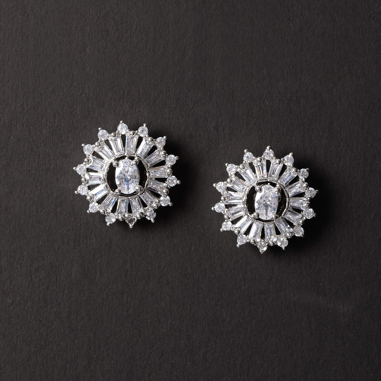 Cosmara- Stone Studded Zirconia Stud Earrings