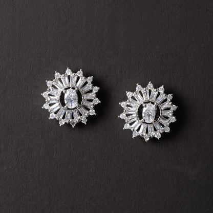 Cosmara- Stone Studded Zirconia Stud Earrings