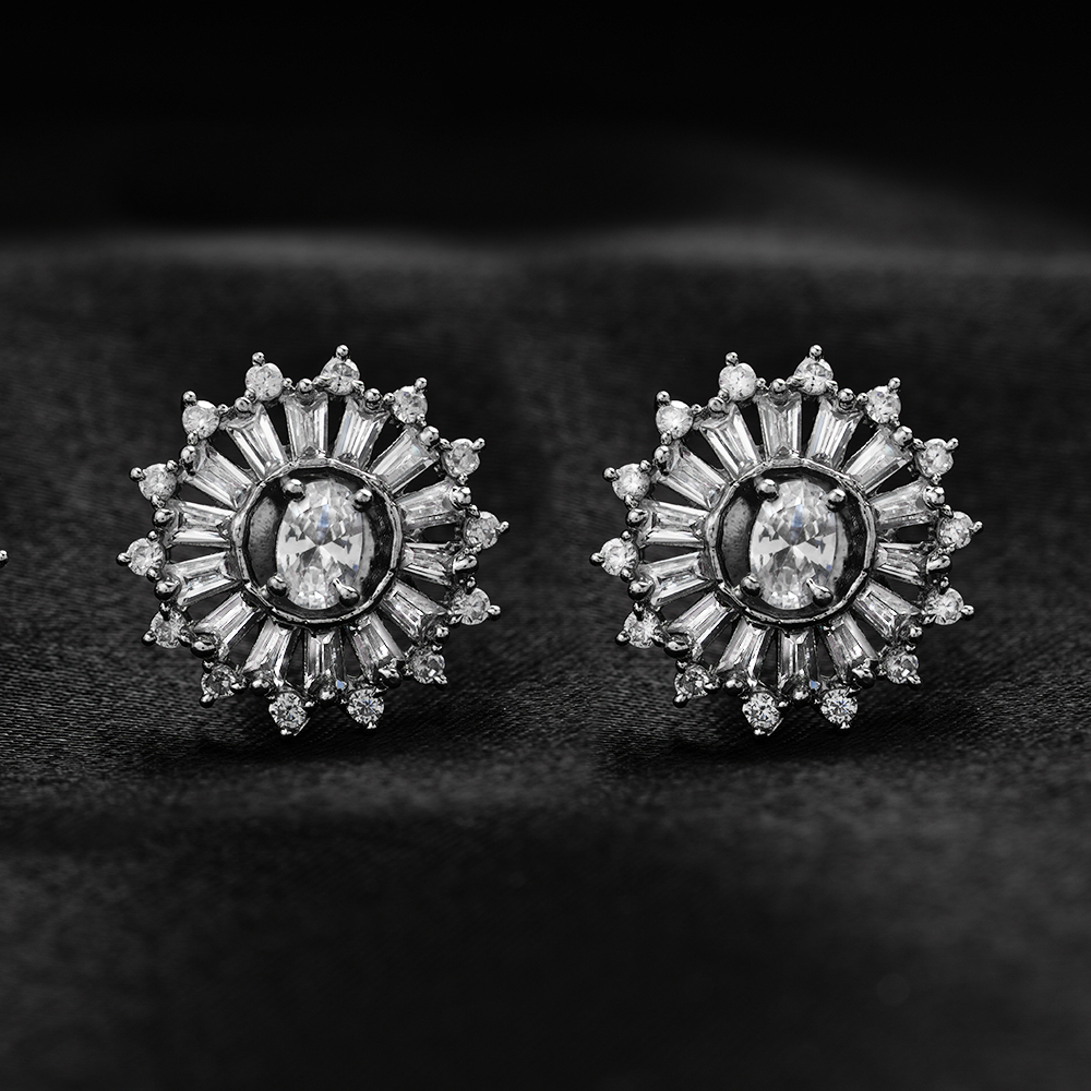 Cosmara- Stone Studded Zirconia Stud Earrings