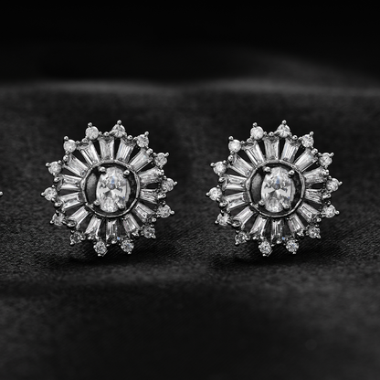 Cosmara- Stone Studded Zirconia Stud Earrings