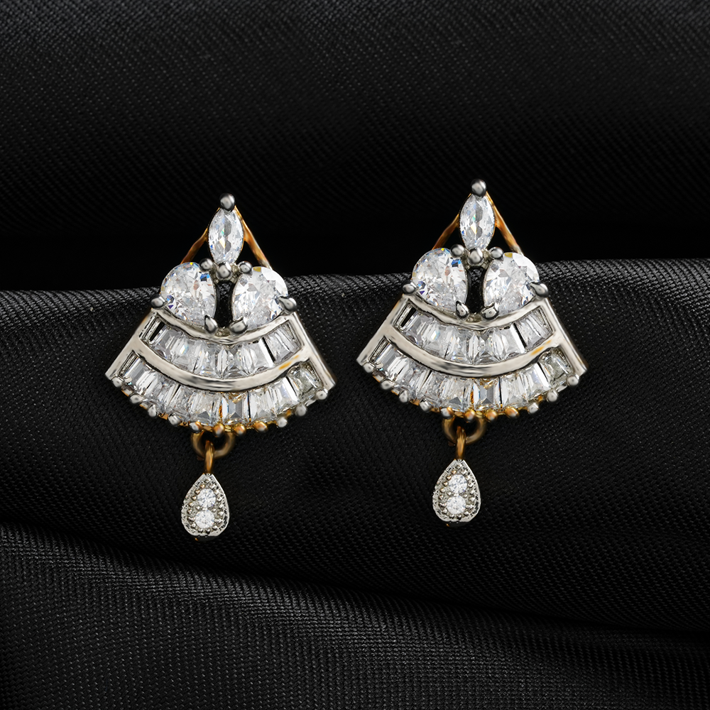 Orionelle- Stone Studded Zirconia Stud Earrings