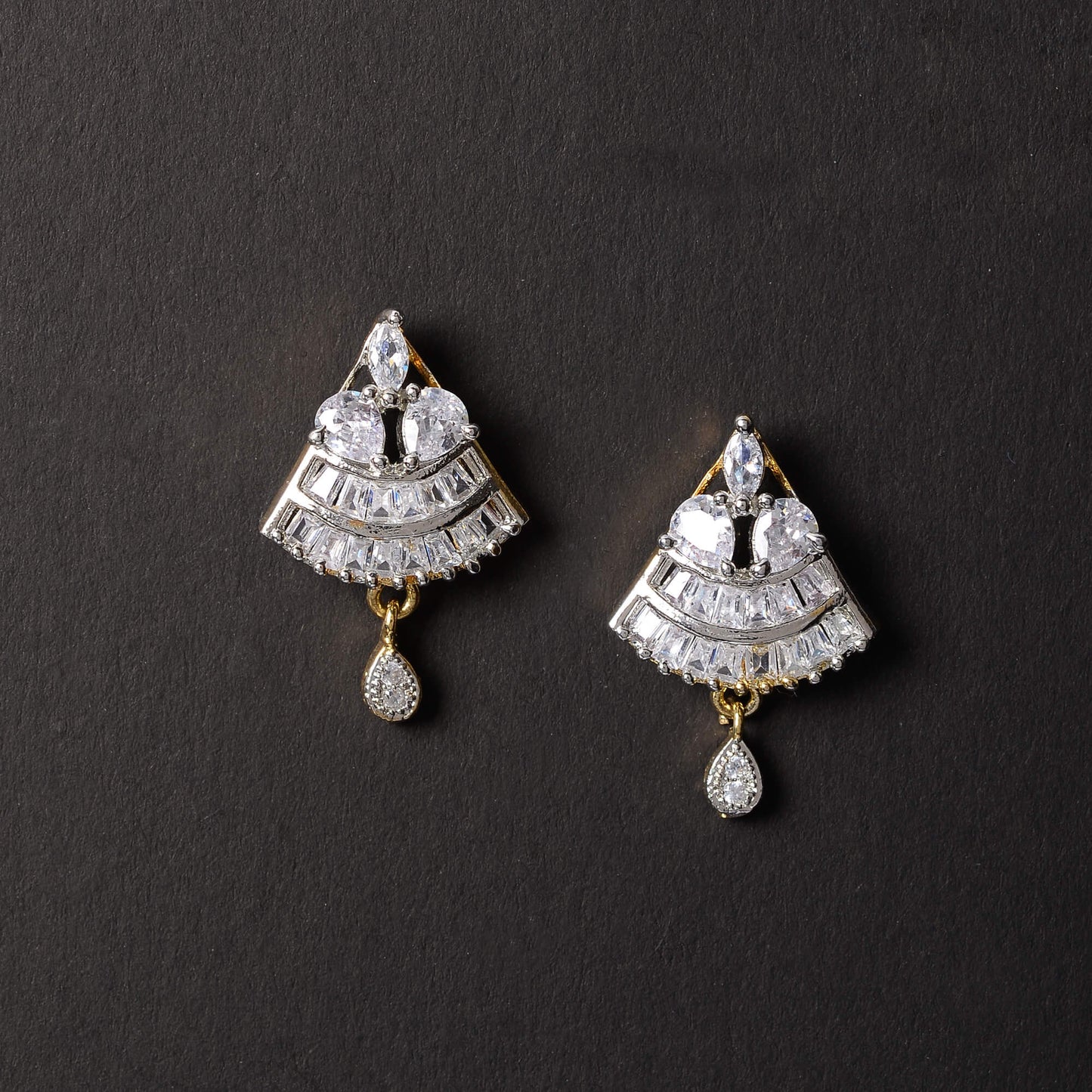 Orionelle- Stone Studded Zirconia Stud Earrings